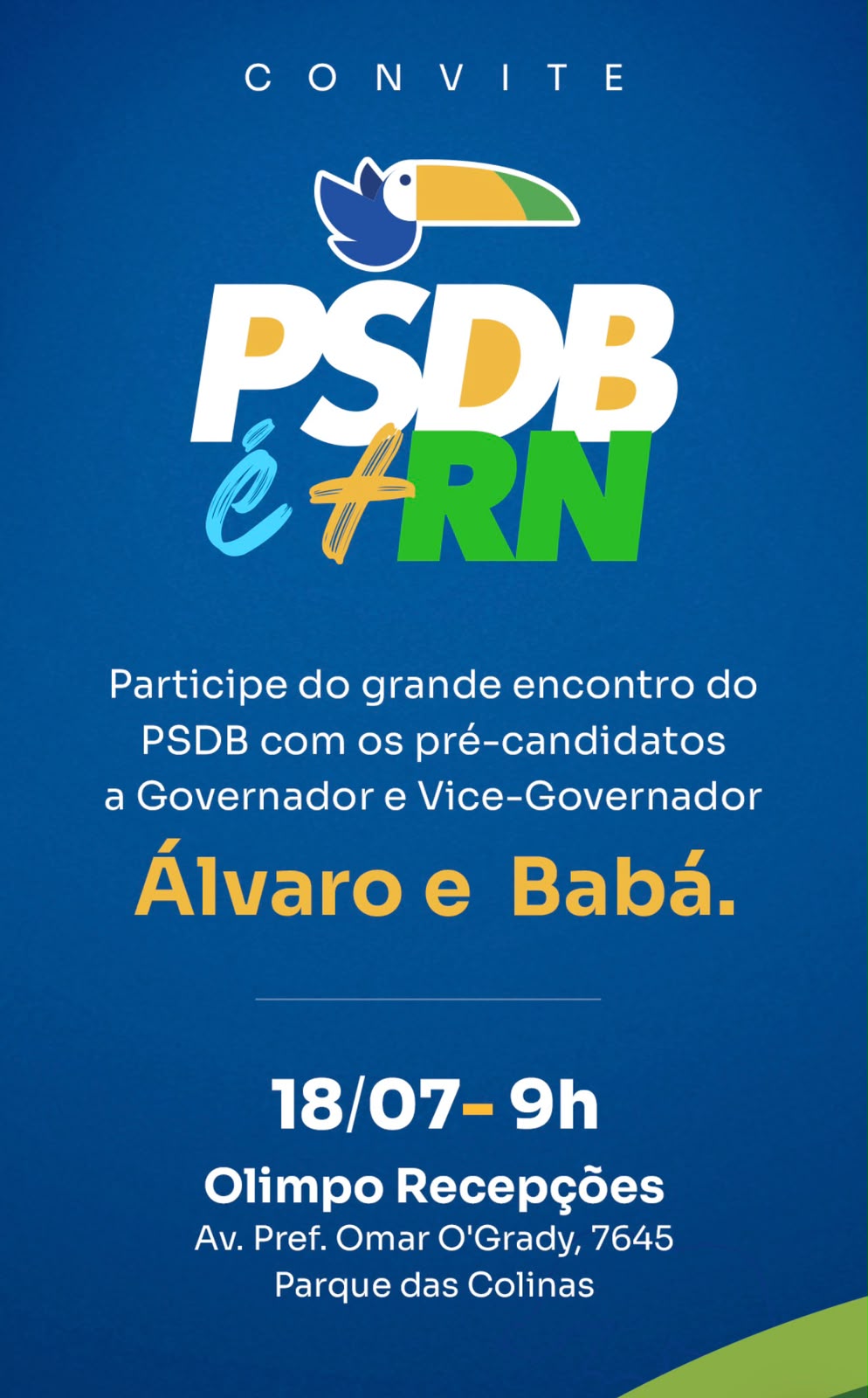 Ezequiel e PSDB oficializam apoio neste sábado  a Álvaro Dias e Babá